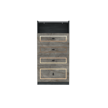 ตู้ลิ้นชัก 4 ลิ้นชัก WISDOM DESIGN FURNITURE GDW-601 60 ซม. สีแอชเกรย์/บราวน์มาร์เบิ้ล_0